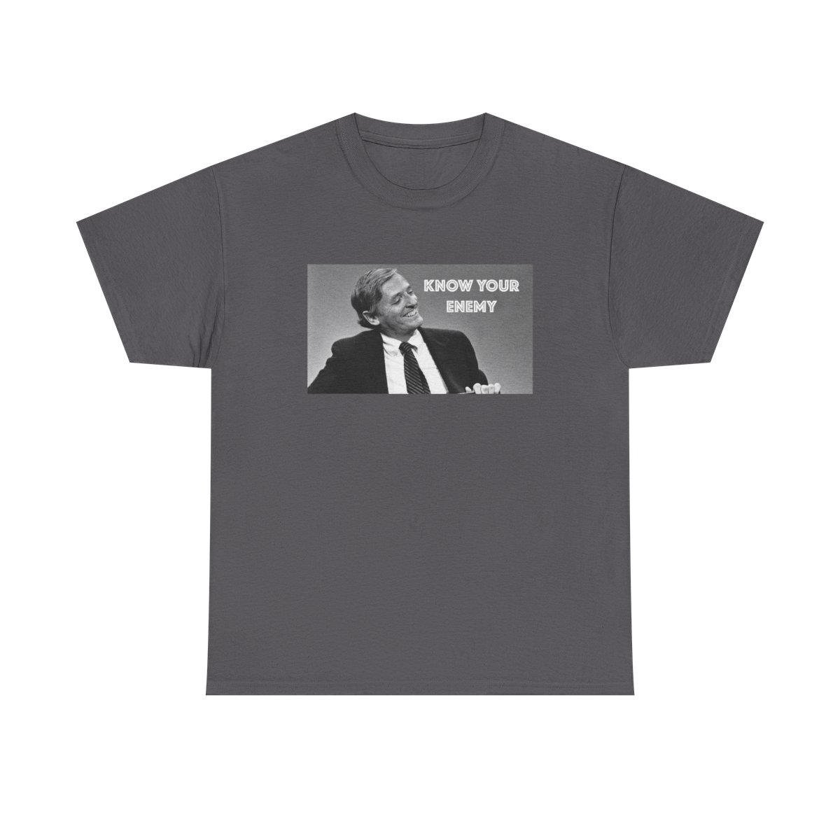 Know Your Enemy meme T-Shirt | Black & White Photo Graphic Tee | Know Your Enemy Podcast - alternate angle 2, merchandise