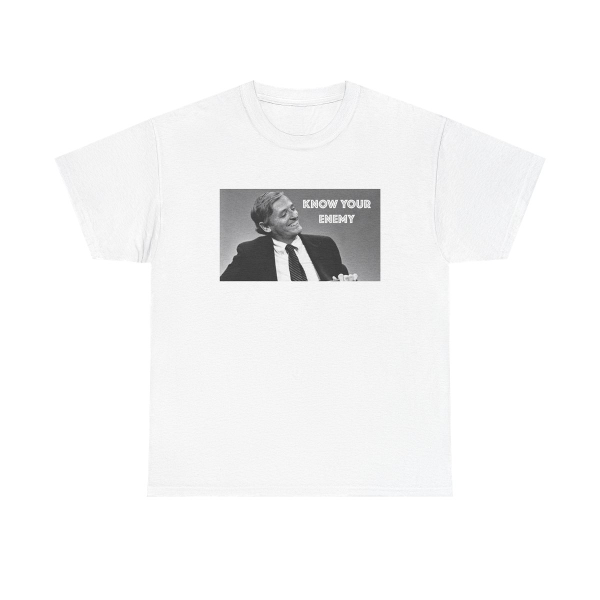 Know Your Enemy meme T-Shirt | Black & White Photo Graphic Tee | Know Your Enemy Podcast - Official T-Shirts merchandise