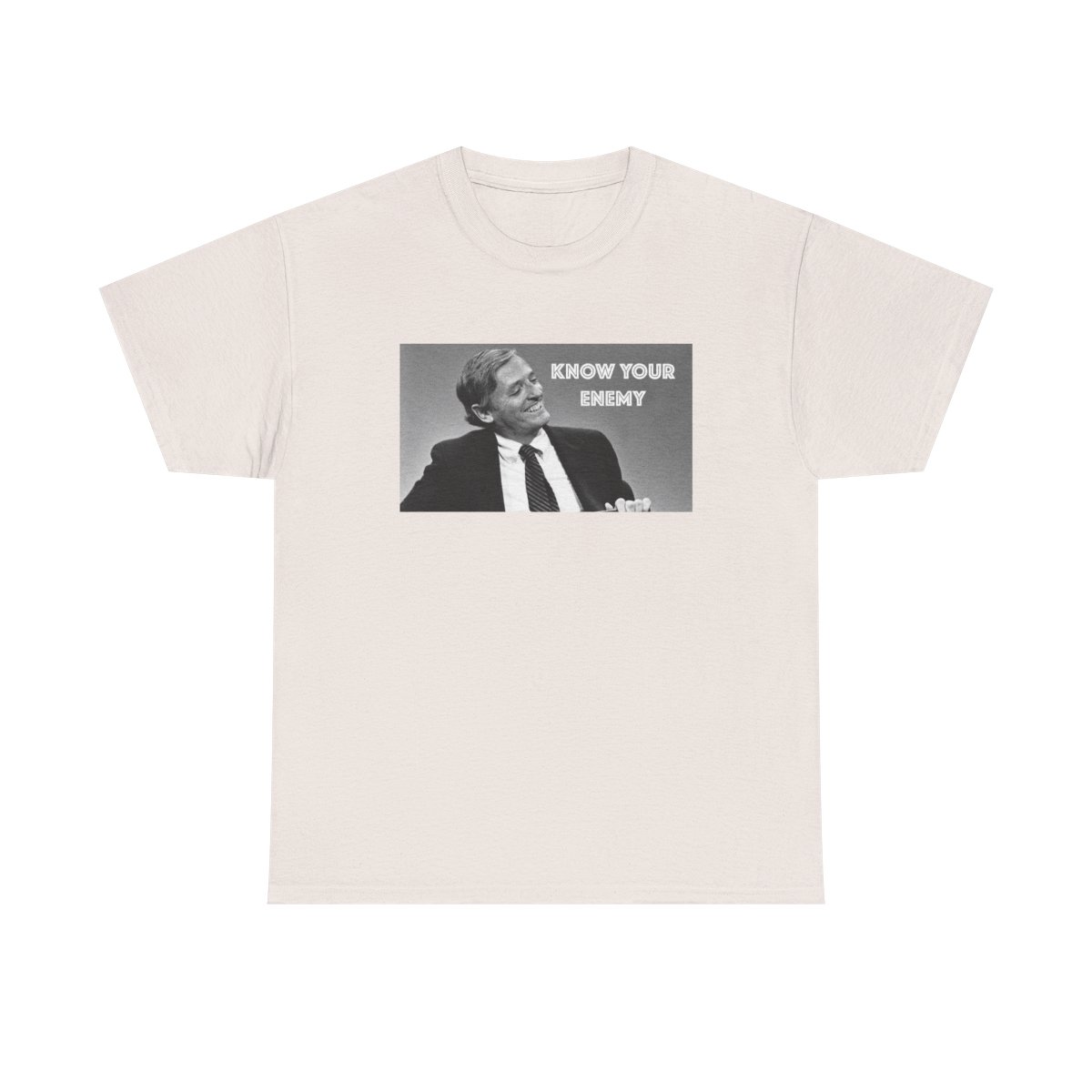 Know Your Enemy meme T-Shirt | Black & White Photo Graphic Tee | Know Your Enemy Podcast - alternate angle 4, merchandise