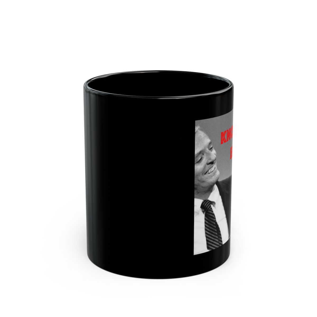 Know Your Enemy mug | Black Ceramic Mug | Know Your Enemy Podcast - alternate angle 1, merchandise
