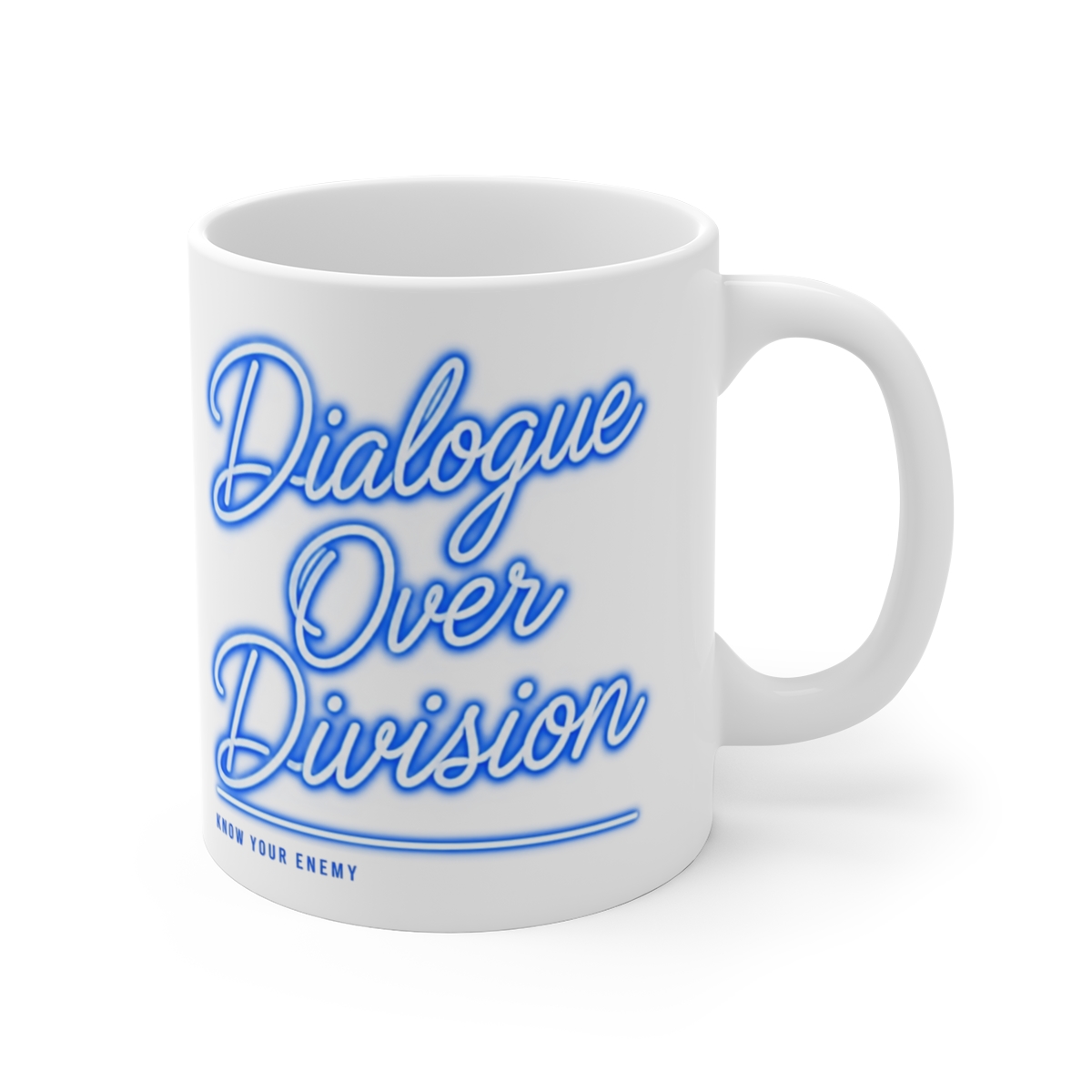 Know Your Enemy "Dialogue Over Division" White Mug - Know Your Enemy official Mugs & Drinkware merch